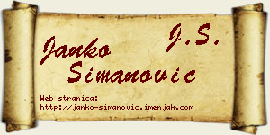 Janko Simanović vizit kartica